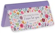 Christian Art Gifts Purple Faux Leather Checkbook Cover for Women with Inspirational Scripture, Purple, One size