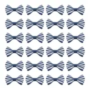 100 Pcs 1.2" Grosgrain Ribbon Mini Bow Printing for Crafts DIY, Navy Blue
