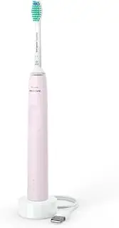 Philips Sonicare 3100 Series Electric Sonic Toothbrush with Integrated Pressure Sensor, SmarTimer and QuadPacer, HX3671/11, Pink