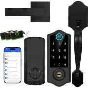 Fingerprint Smart Door Lock for Front Door with Handle Set , Auto Lock, Black