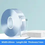 1/3/5M Double Sided Tape Transparent Acrylic Reusable Waterproof Adhesive Tracsl