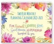 Two Year Count Your Blessings Floral Friends Wall Calendar (2022-2023) New