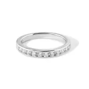 TIFFANY & Co. Platinum 3mm Half Circle Diamond Wedding Band Ring 7 New $4,400