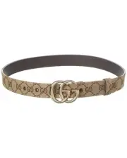 Gucci Marmont Gg Canvas & Leather Belt Women's