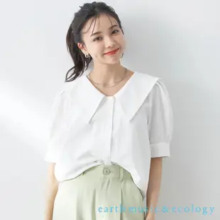 earth music&ecology 水手領設計短袖襯衫上衣(1M42L0A0500)