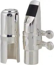Yibuy Silver # 6 Alto Sachs Mouse Peace with Cap Ligature E Flat Altosax