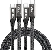 USB-C to USB-C Cable (1.5 m, 2-Pack) 240W Fast Charging, Compatible with iPhone 15, MacBook, iPad, Samsung Galaxy, Pixel, Laptop
