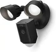 All-new Ring Floodlight Cam Wired Plus with motion-activated 1080p HD video, Black