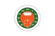 Porsche Sport Chrono Clock Dial Replacement Gauge Face Orange w dark Green Ring