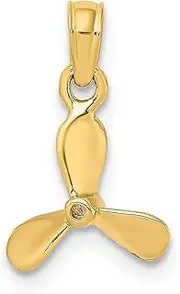 [JewelryWeb] 10.1mm Gold 3 d With 3 Blades Propeller Charm