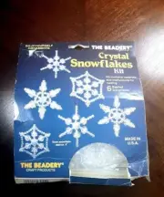 Vintage Original THE BEADERY Crystal Snowflakes DIY Ornament Kit NIB