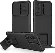 Shockproof Armor Slide Lens Case for Samsung Galaxy S22 Ultra S21 Plus S20 FE Note 20 A72 A52 A32 A53 A13 A12 5G Kickstand Case,T3,for Galaxy s21 FE