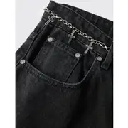 Mens Silver Cross Charm Chain Belt