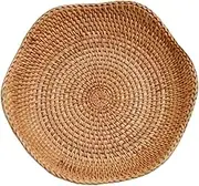 TOPPERFUN Woven Food Basket Natural Rattan Storage for Fruits Snacks Decorative Bread Basket for Home Picnic Design