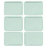 Pyrex 7210-PC Muddy Aqua Rectangle 3 Cup Plastic Storage Lid 6PK for Glass Dish