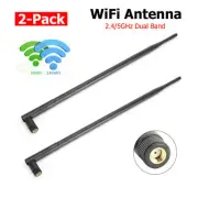 2 Pack 2.4/5GHz Dual Band WiFi Wireless Antenna 12dBi RP-SMA High Gain Router