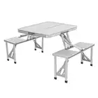 (Brushed Silver)Portable Folding Picnic Table With 4 Seats Aluminum Alloy F FT