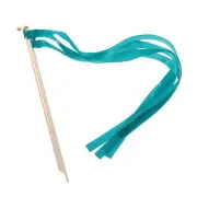 15Pcs Wedding Party Ribbon Streamers Sticks for Party Celebration Bright Green