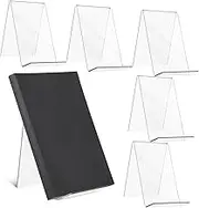 ERINGOGO 6 Pcs Clear Acrylic Book Stands for Display Lightweight Magazine Holder Decorative Document Rack Stable Brochure Stand for Home Office Classroom Use