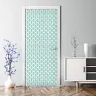 Leaves Bubble Free Door sticker blue and white Decal wall Home Decor