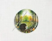 Hedge Hog Needle Minder, Hedge Hog Cross Stitch Needle Minder, Needle Minder