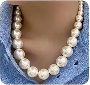 [Wiwpar] Pearl Necklace for Women Cluster White Beads Twisted Statement Chunky Bib Short Costume Jewelry Choker Necklace for Women