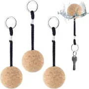 Cork Floating Keychain, 2 Pack Floating Keychain for Boat Keys, 35Mm Wood Ball F