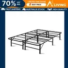 Folding Bed Frame Metal Base Double Portable Easy Storage Guest Bed LE-BK