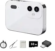 D6 Digital Camera with Auto Focus & 4K Video Recording - 64MP Portable Compact UHD Camera, 16X Digital Zoom, Anti-Shake, Includes 32GB Card - for Teens & Adult Beginners (White)