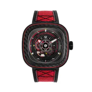 SEVENFRIDAY 碳纖維限量錶 最新限量發行機械腕錶 P3C / 04-紅碳/47.6mm