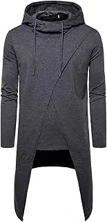 [Legou] men's clothes Autumn men's irregular hooded pullover mid-length sweater men's jacket