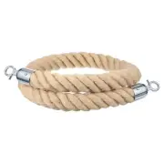 4ft x 1.5 Inch Crowd Control Jute Stanchion Rope with Snap Hooks