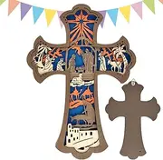 Carving Wooden Nativity Scene - Wall Sculpture Nativity Wooden Ornament - Nativity Outdoor Seasonal Carving Crafts for Bedroom, Farmhouse