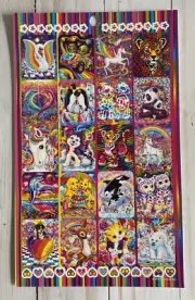 Lisa Frank Retro Sticker Sheet Fawn Whales Dolphins Puppies Aliens Dogs Bears