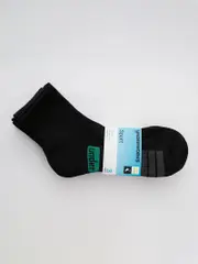 Underworks 3pk Socks Qtr Black