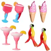 8 Packs Beach Towel Clips for Chairs Colorful Champagne and Margarita Glass C...