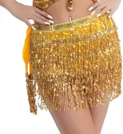 Sequin Tassel Hip Scarf Belly Dance Hip Belt Skirt Strappy Wrap Rave Skirt Dance