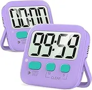 Antonki 2 Pack Digital Timer for Kids, Magnetic Countdown Kitchen Timers for Cooking, Egg, Classroom, Teacher, Exercise, Study, Oven - Battery Included