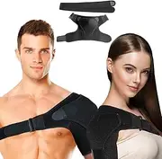 VIPMOON Shoulder Support Brace with Pressure Pad for Men Women, Adjustable Upper Arm Shoulder Wrap Rotator Cuff for Injury Prevention, Dislocated AC Joint, Labrum Tear, Sprain,Tendinitis - Left/Right