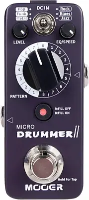 Micro Drummer II Guitar Drummer Pedal Drum Machine Effect with FILL Function, 48