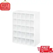 32 in. H x 24 in. W x 12 in. D White Wood Look 25-Cube Storage Organizer NEW