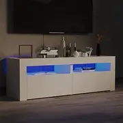 TV Cabinet, Entertainment Unit TV Stand TV Unit TV Cabinet with LED Lights White 120x35x40 cm