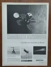 1966 Boeing Lunar Orbiter Chinook Anti Sub Helicopter Photo Vintage Print Ad