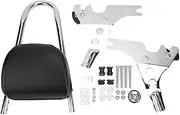 Cechoayuu Motorcycle Backrest, PU Steel, For XL1200R XLH1200 2004-2019, Removable Rear Passenger Cushion, Sliver