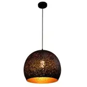 CLA Celeste Black Aluminium Dome Pendant Light with Gold Interior