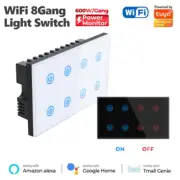 Tuya WIFI Smart Switch 8 Gang Wall Light Touch Switch for Alexa Google Home