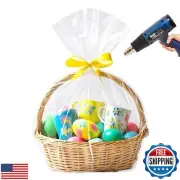 LazyMe Easter Basket Cellophane Shrink Bags, 24x30 inch, Shrink Wrap Bags Lar