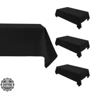 Comfonew 4 Pack Black Rectangle Tablecloth - 60 x 102 Inch Fabric Table Cloth