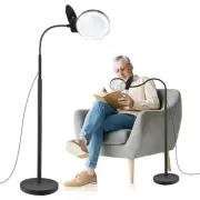 Magnifying Glass with Light and Stand 10X 20X, 36 LED Dimmable Floor Magnifyi...