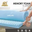 Medium Firm 7-Zone Memory Foam Mattress Topper COOL GEL 5/8CM Queen King Single